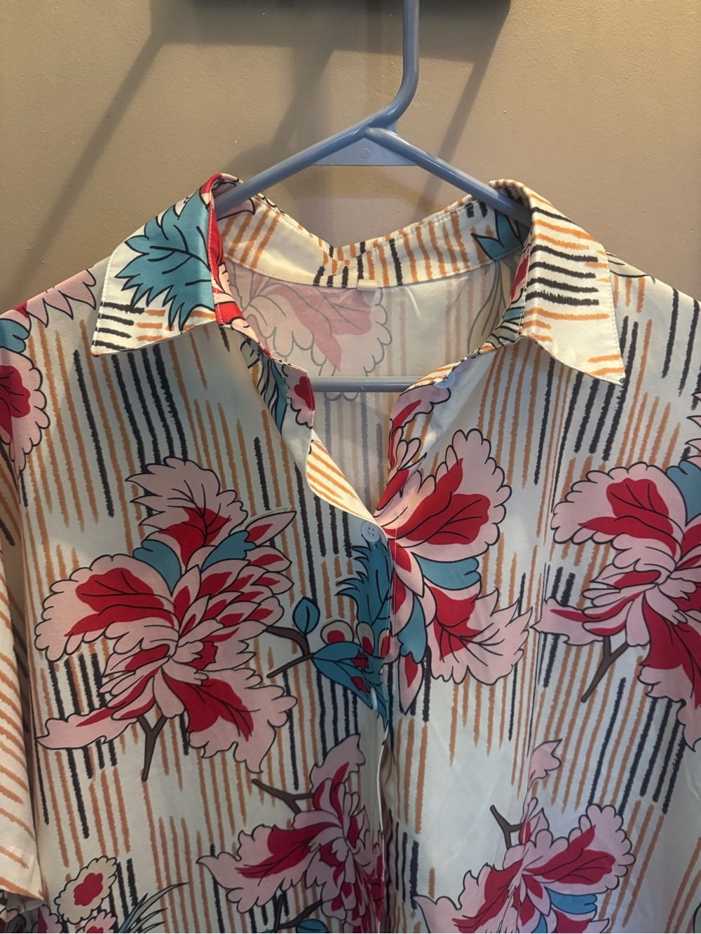 Floral Button-Front Women's cover up
